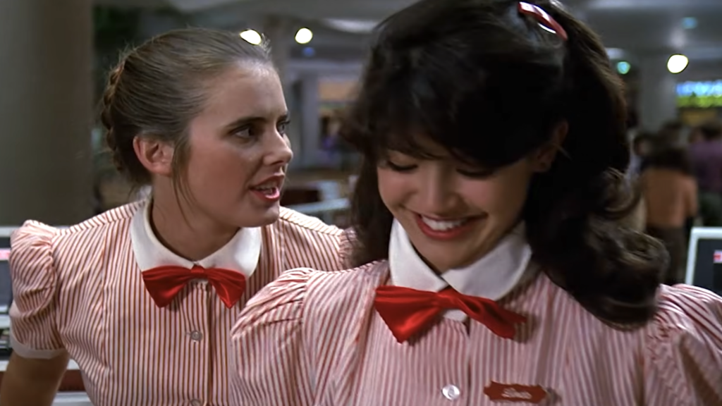 Teens working at the mall after school.