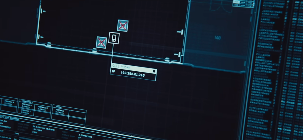 Hacking scene in Jason Bourne