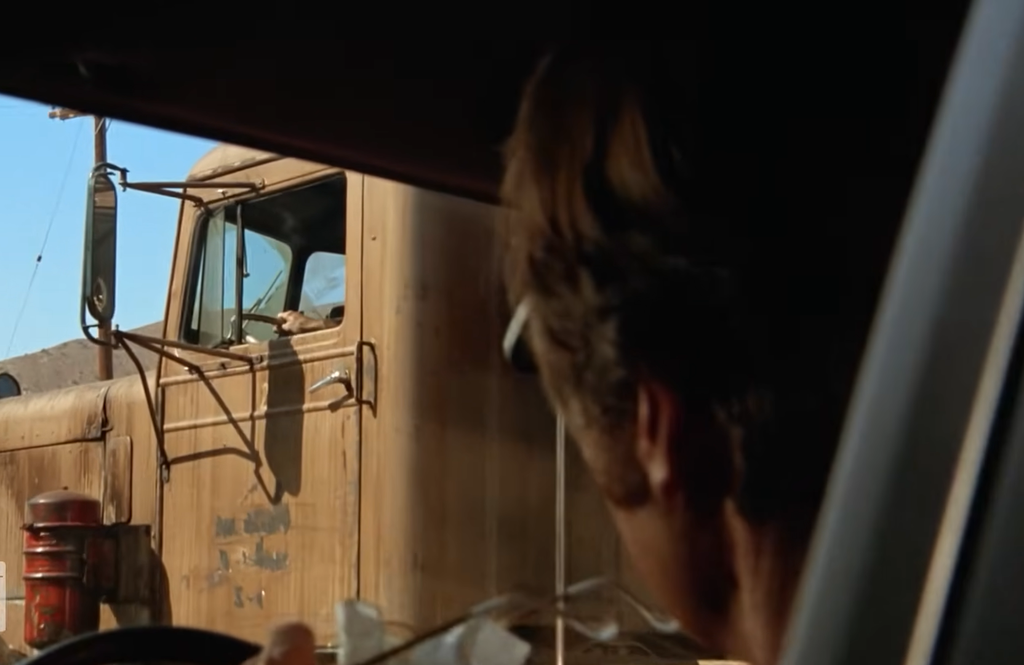 David Mann watches the truck in Duel