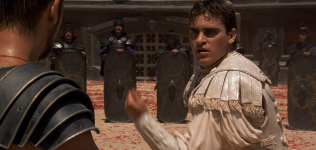 Joaquin Phoenix as Commodus in Gladiator