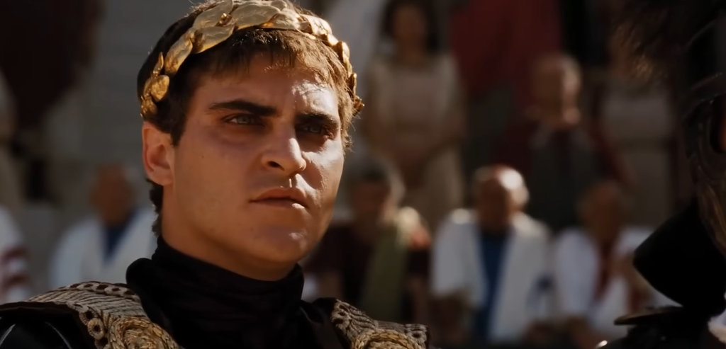 Joaquin Phoenix as Commodus in Gladiator