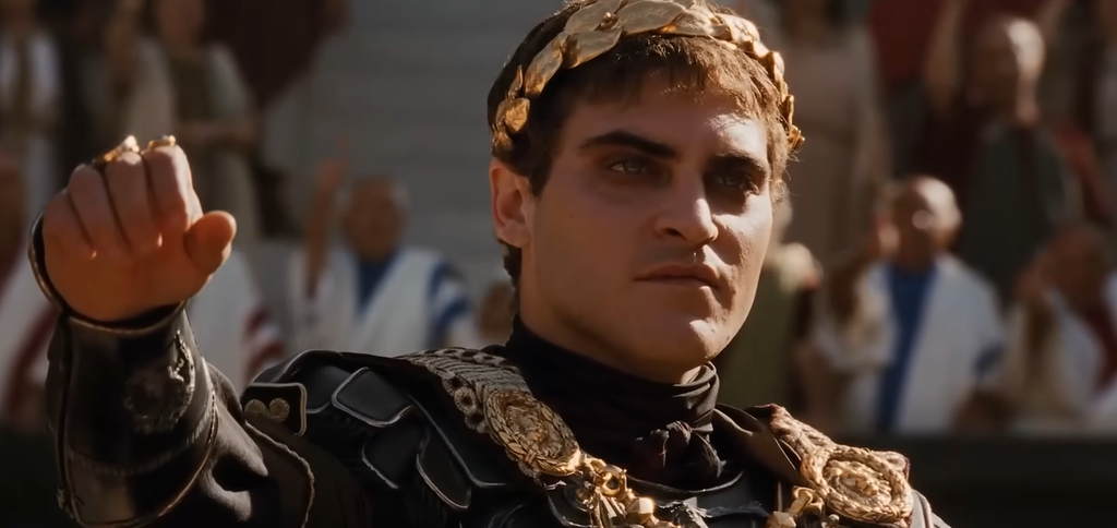 Joaquin Phoenix as Commodus in Gladiator