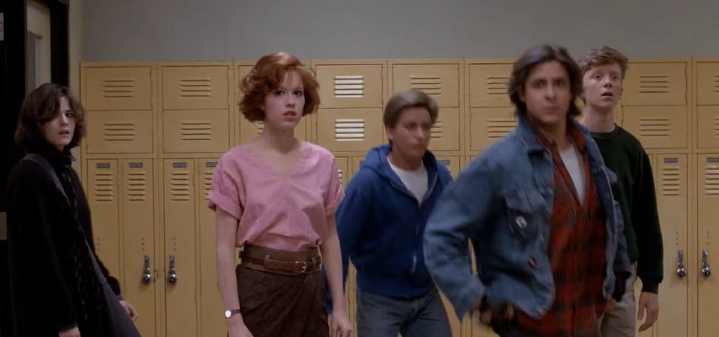 Kids in the hallways in The Breakfast Club