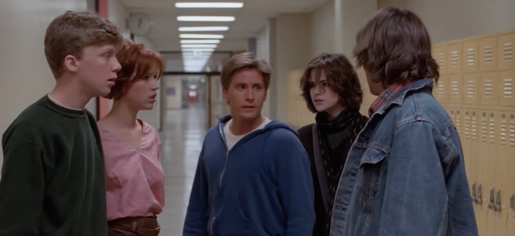 Kids in the hallways in The Breakfast Club