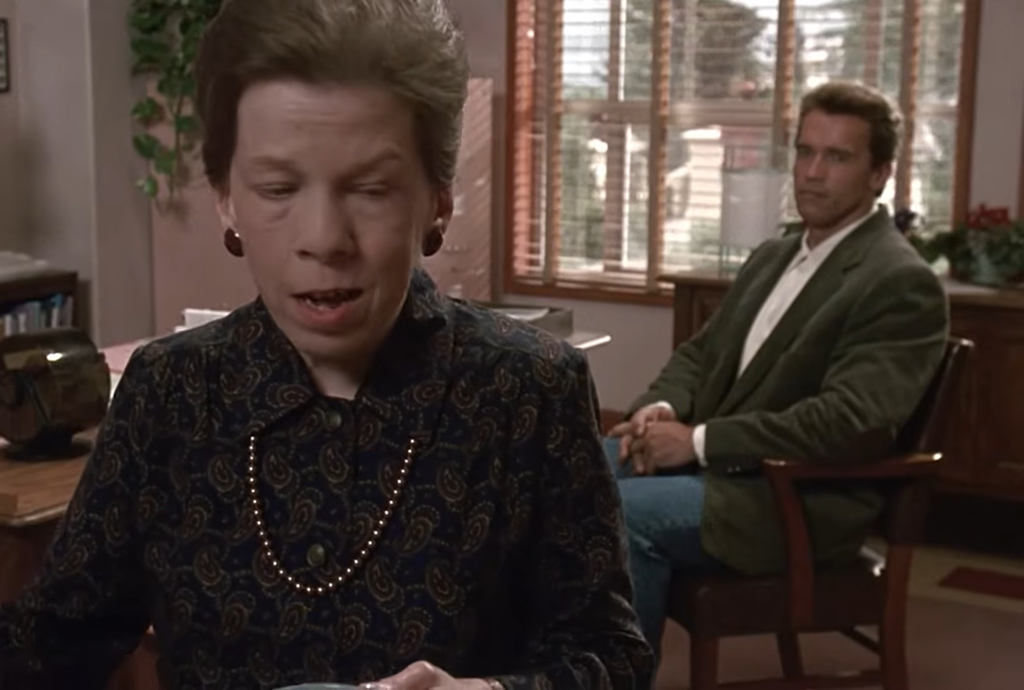 Arnold Schwarzenegger and the Principal in Kindergarten Cop