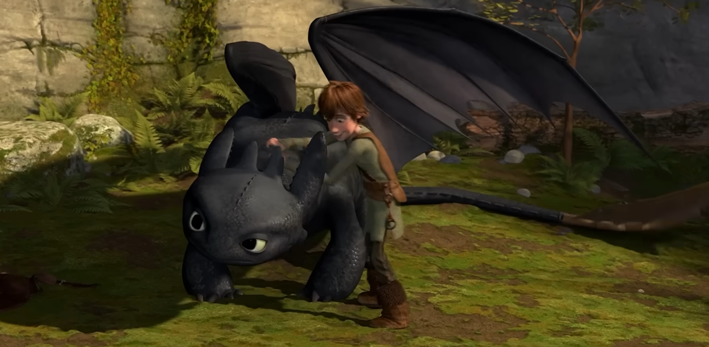 Hiccup and Toothless in How to Train Your Dragon