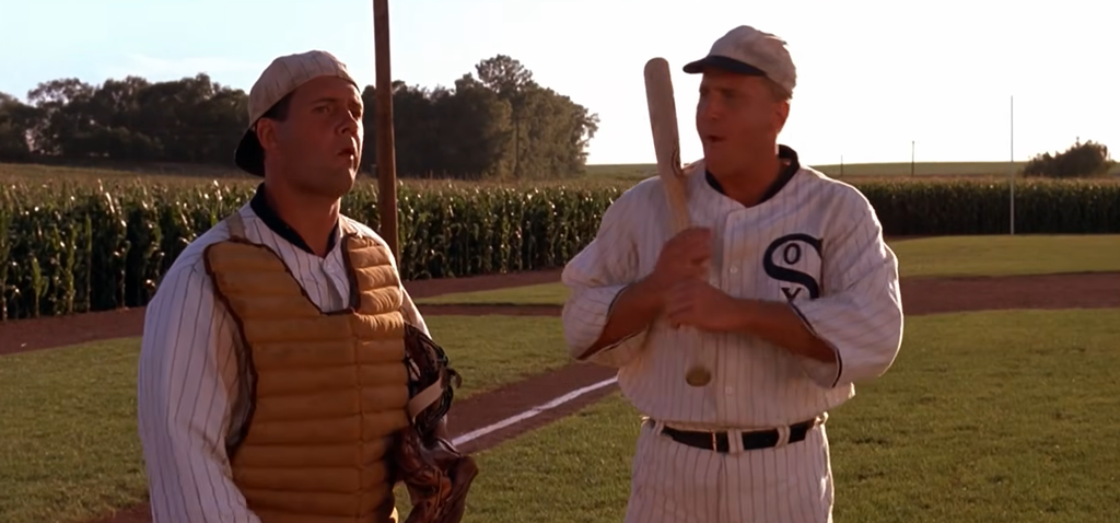 Baseball players in Field of Dreams