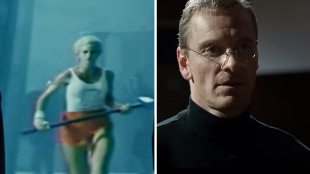 Director Danny Boyle used a brilliant visual technique to reflect the changing eras of technology across the three acts of the movie.