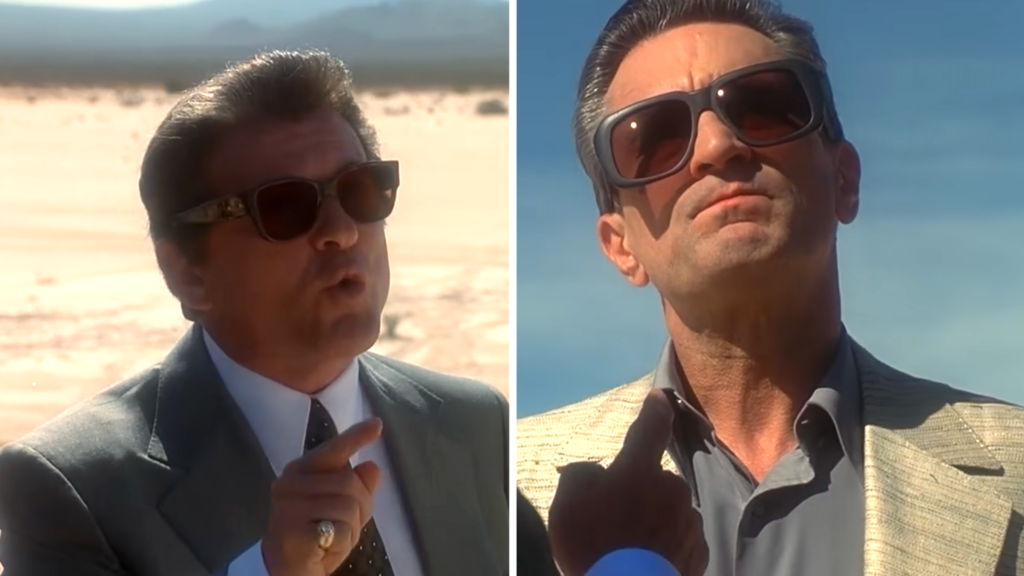 Robert De Niro as Sam "Ace" Rothstein and Joe Pesci as Nicky Santoro 