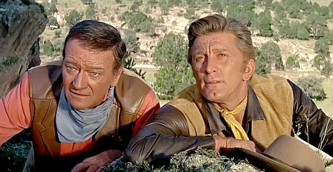 John Wayne and Kirk Douglas in The War Wagon