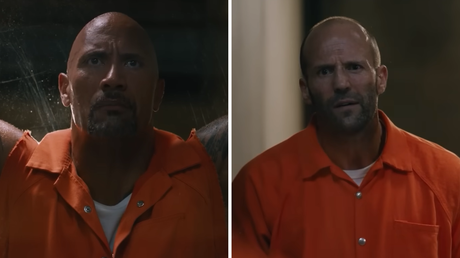 Dwayne Johnson and Jason Statham in The Fate of the Furious