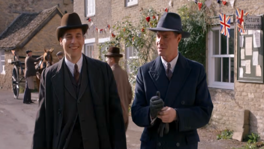 vintage village shopfronts in Downton Abbey 